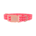 Pink Love Heart Dog Collar - plastic rose gold