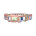 Patriotic USA Flag Dog Collar - plastic rose gold