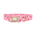 Heart Paw Valentine Dog Collar - plastic rose gold
