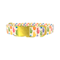 Peace Sign Pattern Dog Collar - metal rose gold