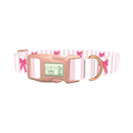 Striped Bow Dog Collar - plastic rose gold
