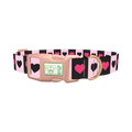 Valentine Heart Stripe Dog Collar - plastic rose gold