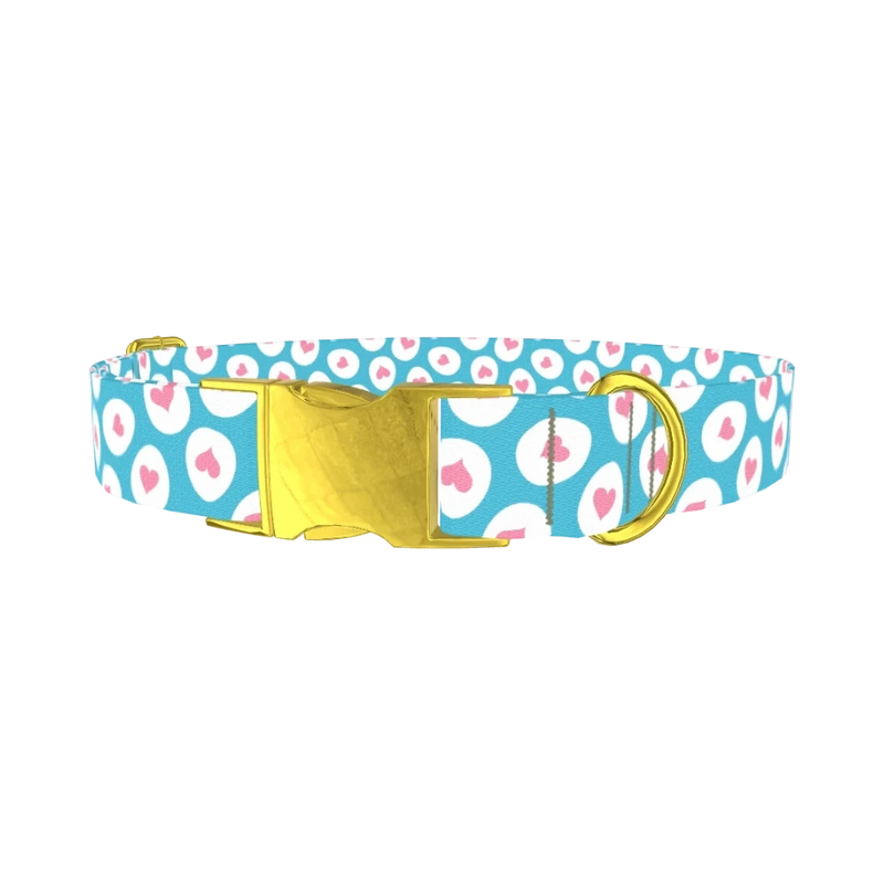 Easter Egg Heart Dog Collar - metal gold