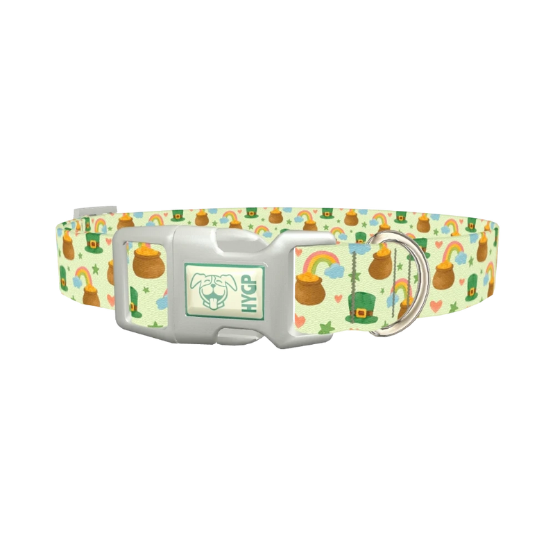 St. Patrick's Day Dog Collar - plastic silver