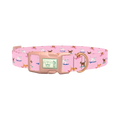 Surfing Dogs Pink Dog Collar - plastic rose gold