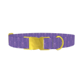 Purple Bow Pattern Dog Collar - metal gold