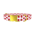 Ladybug Print Dog Collar - metal gold