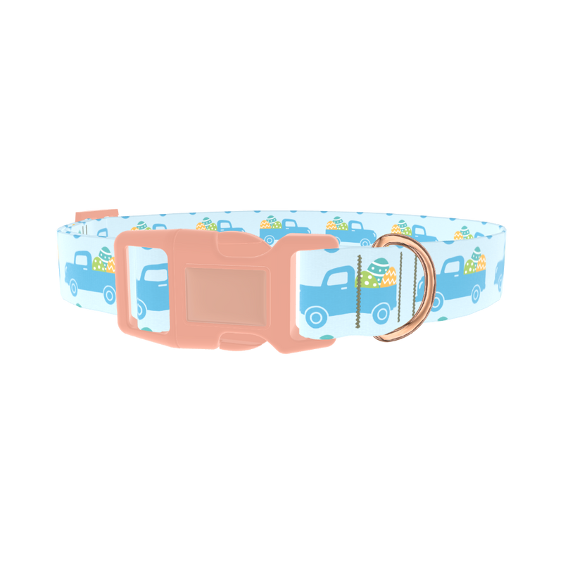 Easter Truck Dog Collar - plastic rose gold
