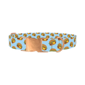Burger Pattern Dog Collar - metal rose gold