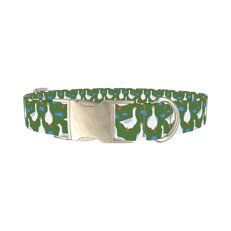 Goose Pond Dog Collar - metal silver