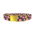 Floral Wild Rose Dog Collar - metal gold