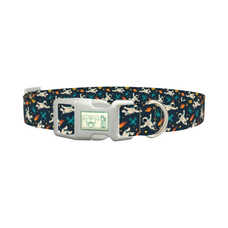 Space Astronaut Dog Collar - plastic silver