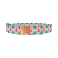 Geometric Pink Green Tree Dog Collar - metal rose gold