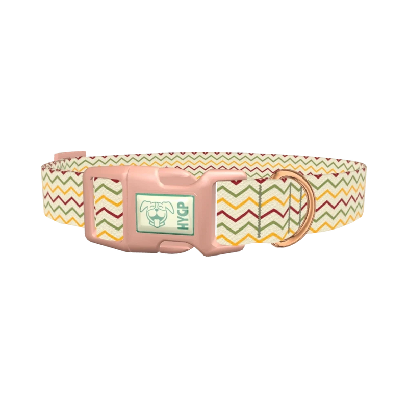 Geometric Chevron Dog Collar - plastic rose gold