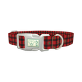 Christmas Plaid Dog Collar - plastic silver