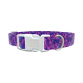 Purple Tie-Dye Dog Collar - plastic gold