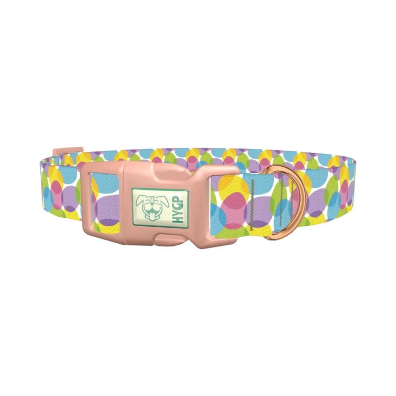 Pastel Easter Egg Dog Collar - plastic rose gold