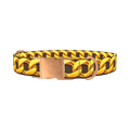 Brown Background Gold Chain Dog Collar - metal rose gold
