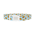 Burger Pattern Dog Collar - plastic silver