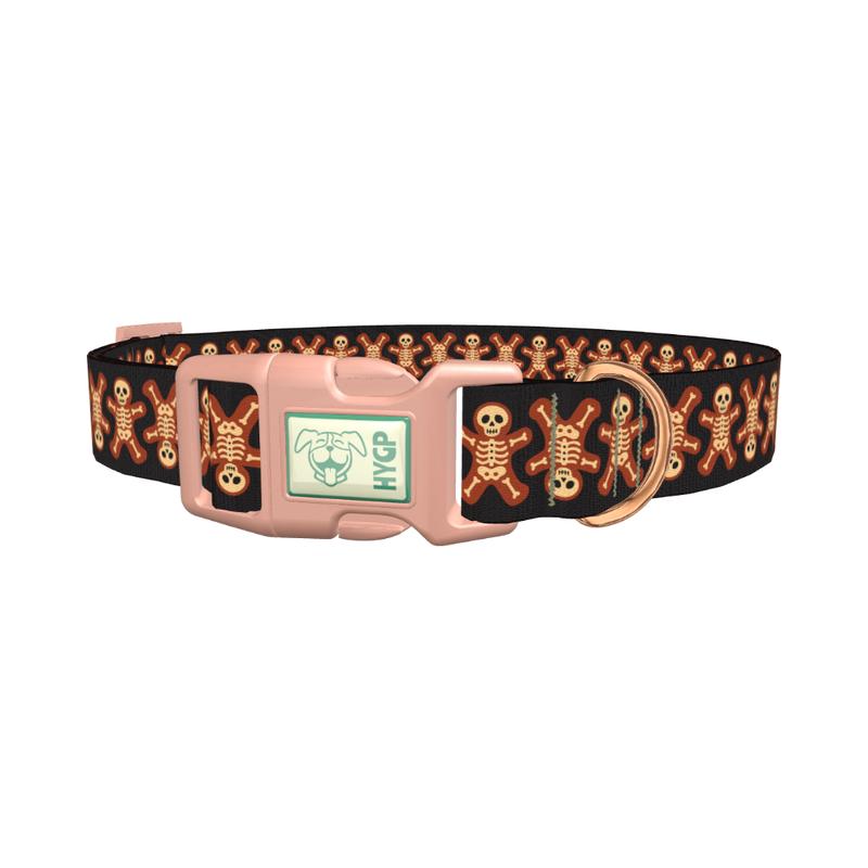 Gothic Gingerbread Dog Collar - plastic rose gold