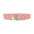 Pink Cheetah Dog Collar - metal silver