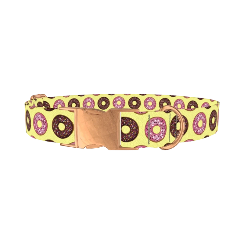 Donut Sprinkle Dog Collar - metal rose gold