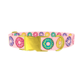 Colorful Donut Pattern Dog Collar - metal gold