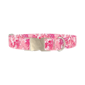 Pink Paint Splatter Dog Collar - metal silver