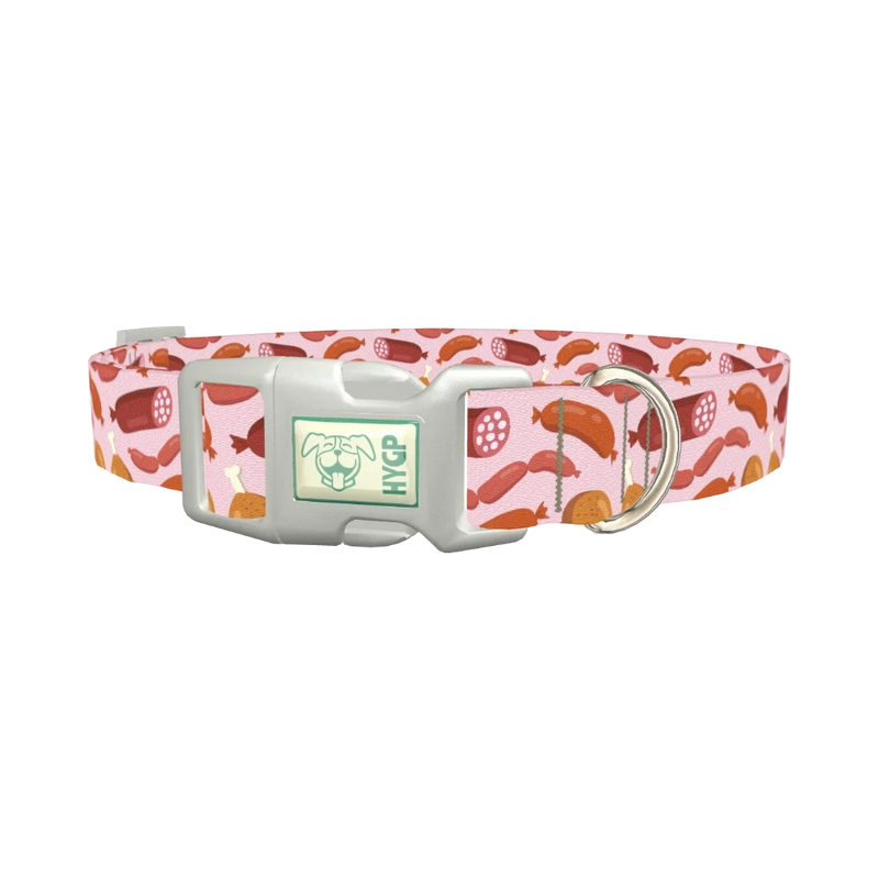 Sausage Pattern Dog Collar - plastic silver