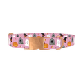 Halloween Trick or Treat Dog Collar - metal rose gold