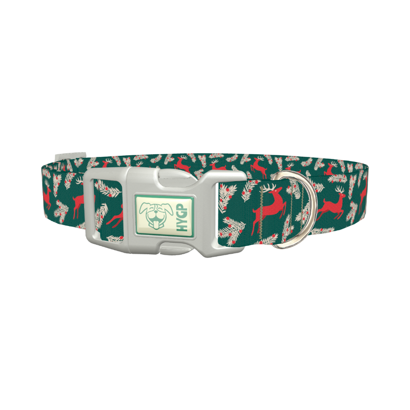 Christmas Deer Dog Collar - plastic silver