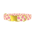 Floral Hibiscus Dog Collar - metal gold