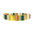 Striped Hexagon Dog Collar - metal gold