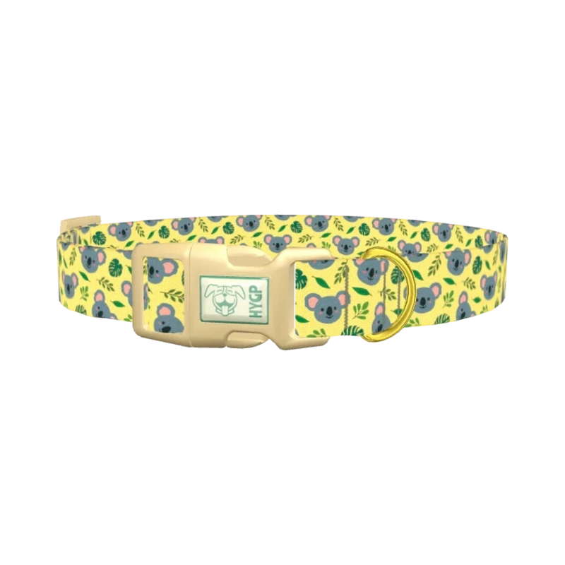 Koala Jungle Dog Collar - plastic gold