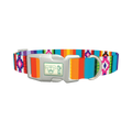 Tribal Aztec Stripe Dog Collar - plastic silver