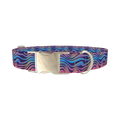 Groovy Wave Dog Collar - metal silver