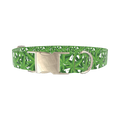 Leaf Pattern Dog Collar - metal silver