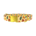 Colorful Autumn Leaf Dog Collar - metal gold