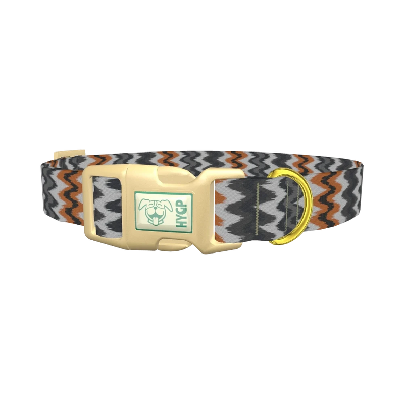 Tribal Ikat Dog Collar - plastic gold