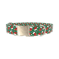 Festive Santa Hat Dog Collar - metal silver