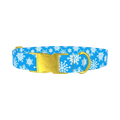 Blue Festive Snowflake Dog Collar - metal gold