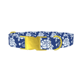 Floral Pattern Dog Collar - metal gold