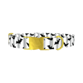 Striped Bat Halloween Dog Collar - metal gold