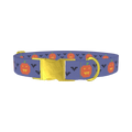 Pumpkin Cross Stitch Dog Collar - metal gold