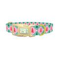 Geometric Pink Green Tree Dog Collar - plastic gold