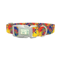 Colorful Paint Splatter Dog Collar - plastic silver