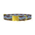 Geometric Landscape Dog Collar - metal gold