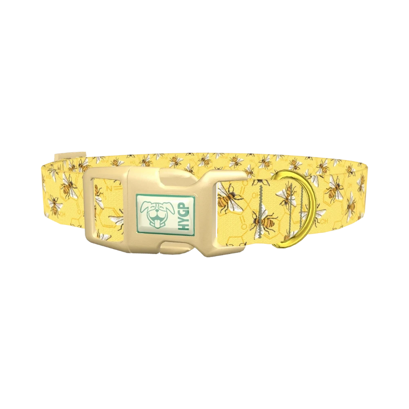 Bee Science Dog Collar - plastic gold