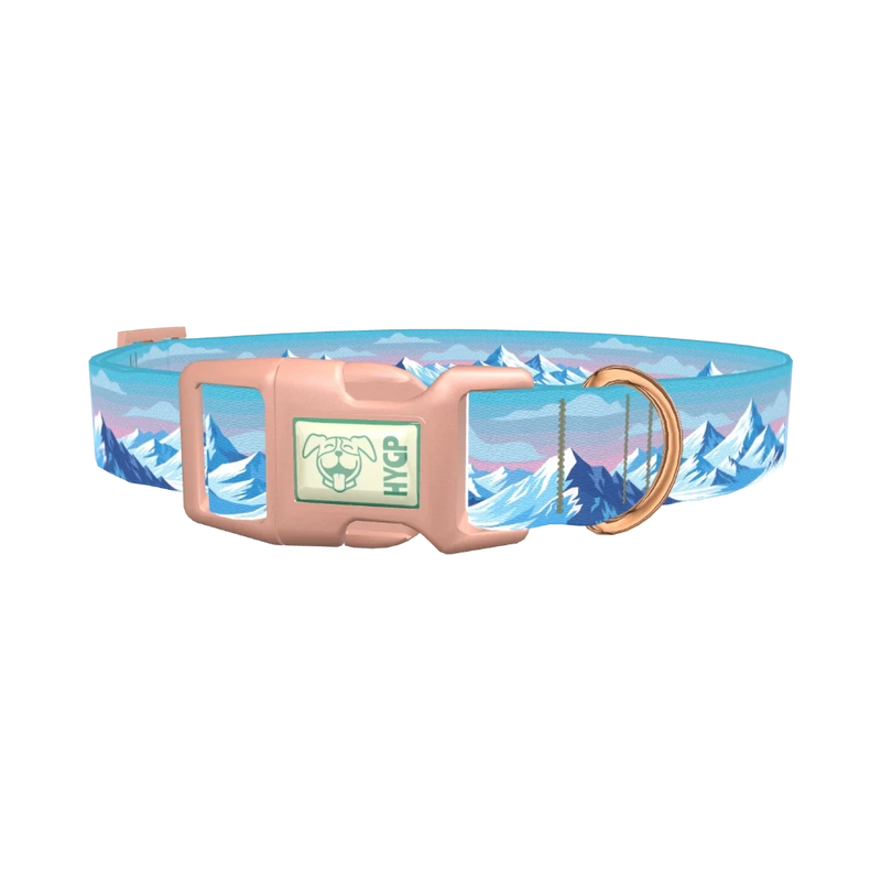 Arctic Mountain Dog Collar - plastic rose gold