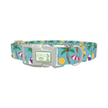 Tropical Beach Dog Collar - plastic silver